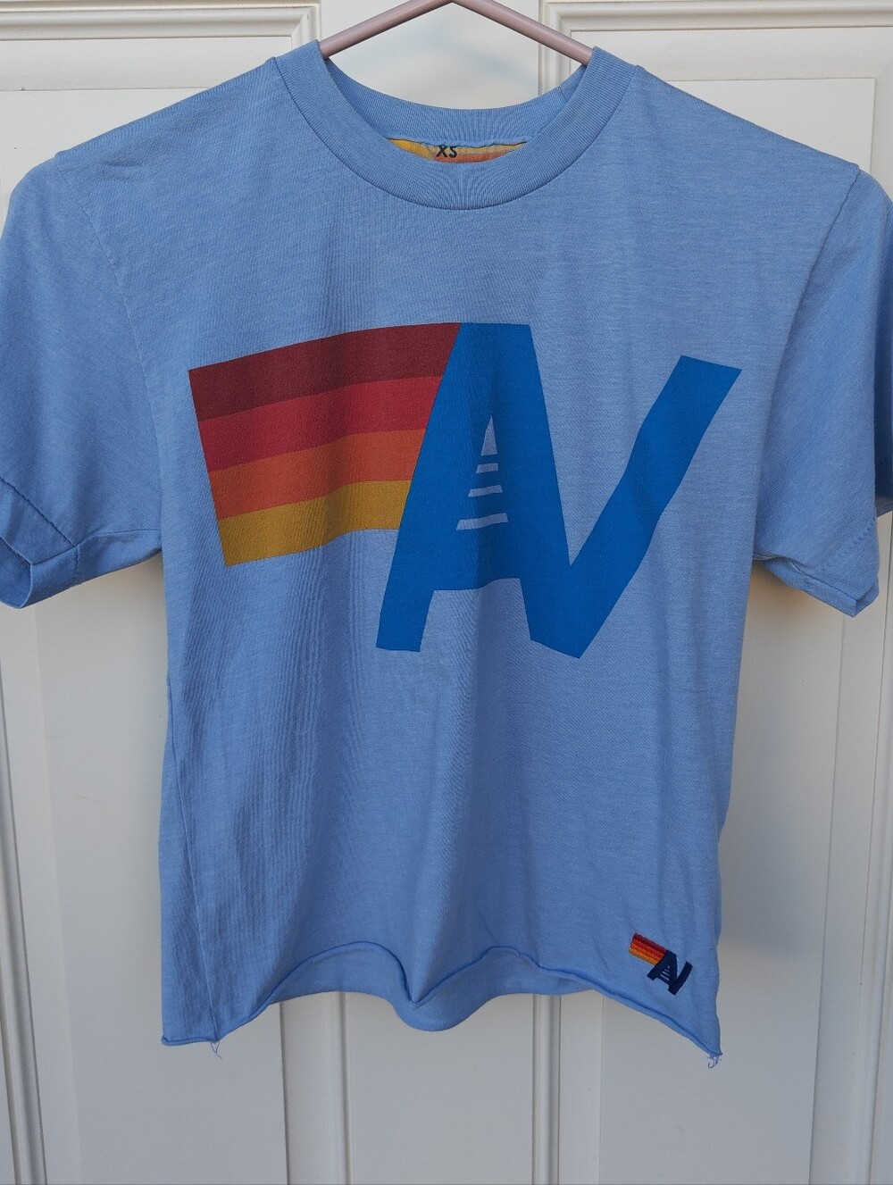 Aviator Nation Size XS Cropped Boyfriend T- Shirt